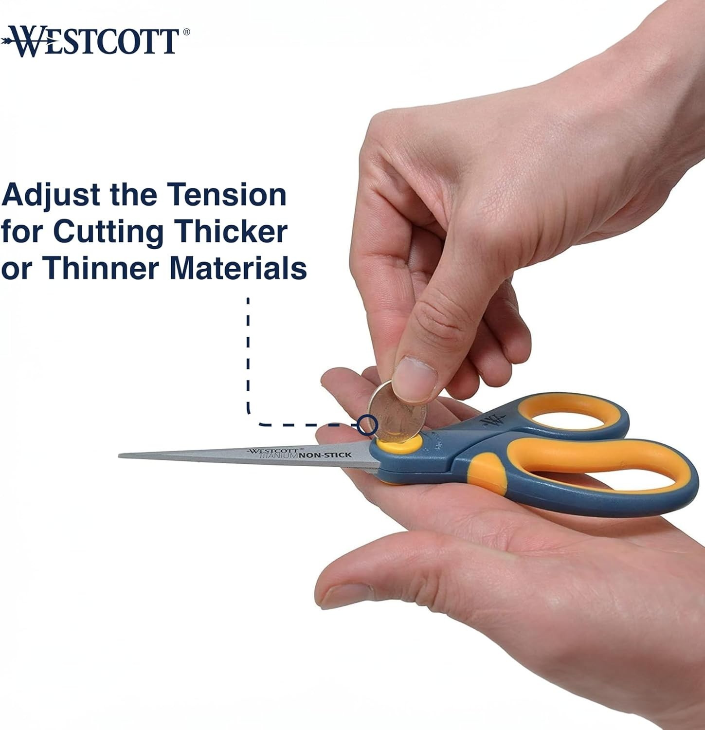 8-Inch Ambidextrous Non-Stick Titanium Scissors, Adjustable Glide – Set of 3