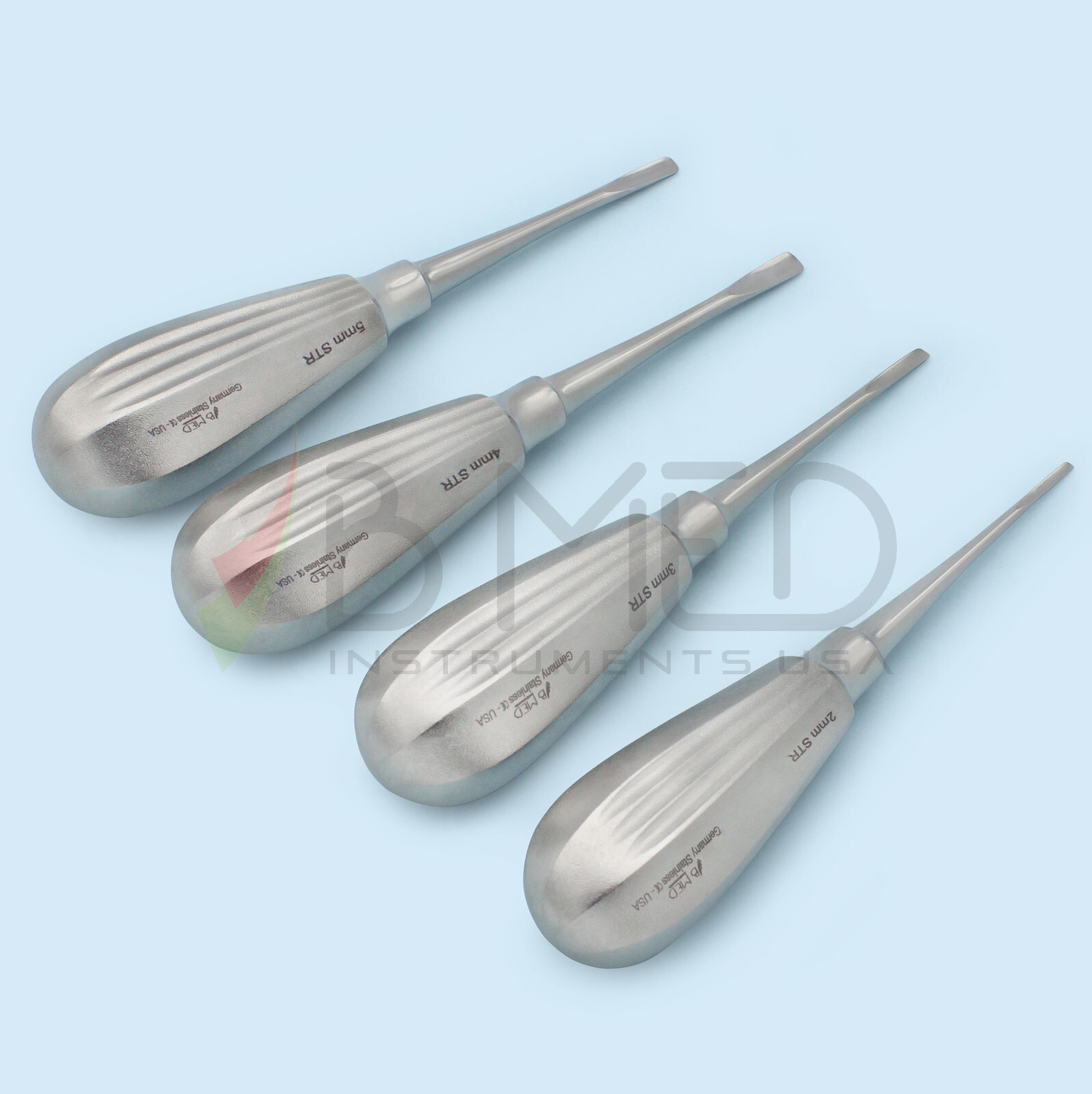 Dental Luxating Elevators Set Straight 2mm 3mm 4mm 5mm PDL Tooth Extraction