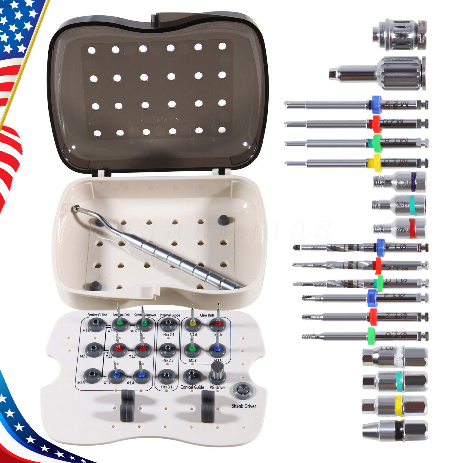 US Universal Dental Implant Screw Removal Kits Screw Drivers Autoclavable Tool
