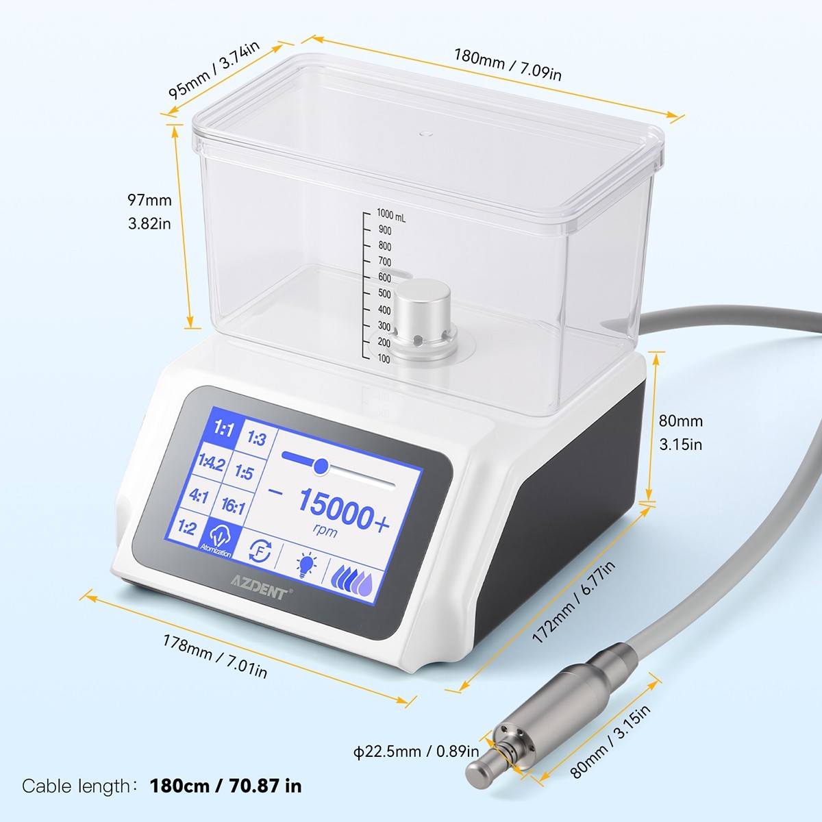 NSK Style Dental Electric LED Brushless Micro Motor&Water Tank/1:1/1:5 Handpiece