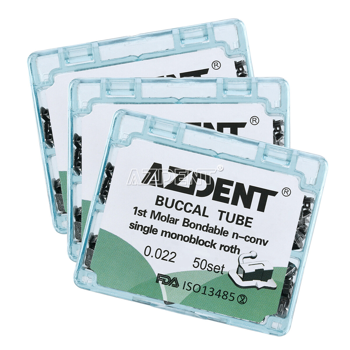200pc AZDENT Dental Orthodontic 1st Molar Buccal Tube Bondable Non-Conv Roth 022