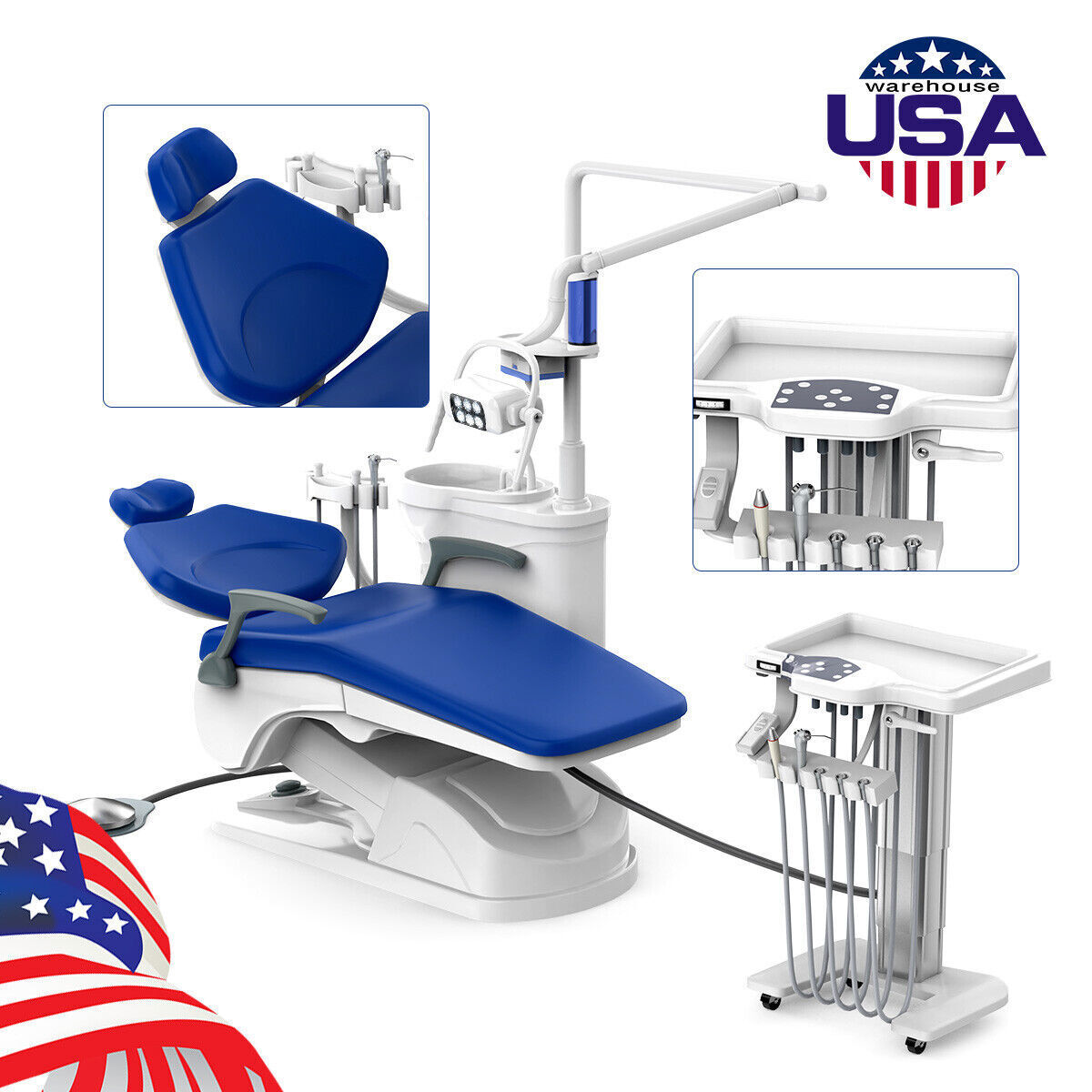 Dental Unit Chair Computer Controlled DC Motor PU Hard Leather Doctor ‘s Stool
