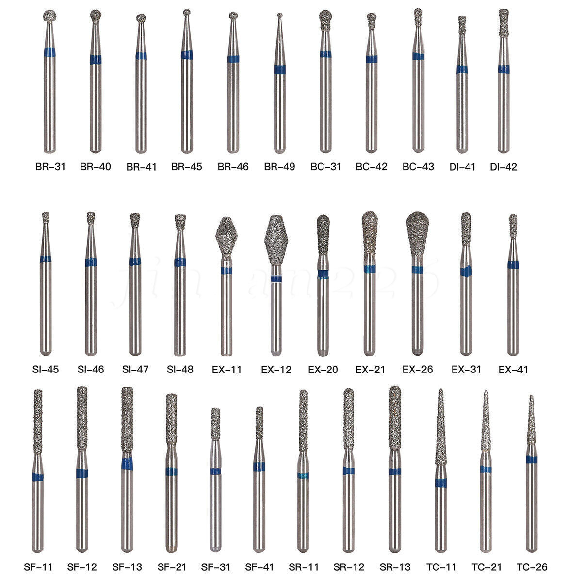 50 pcs Dental Diamond Ball Round burs Medium FG 1.6mm for High Speed Handpiece