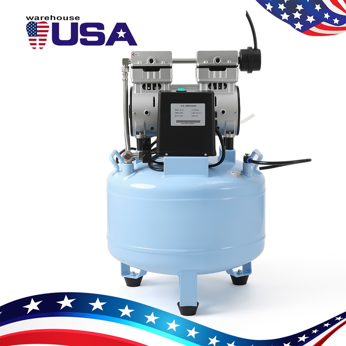 Dental Suction System with Strong Suction /Silent Air Compressor Oilless Free