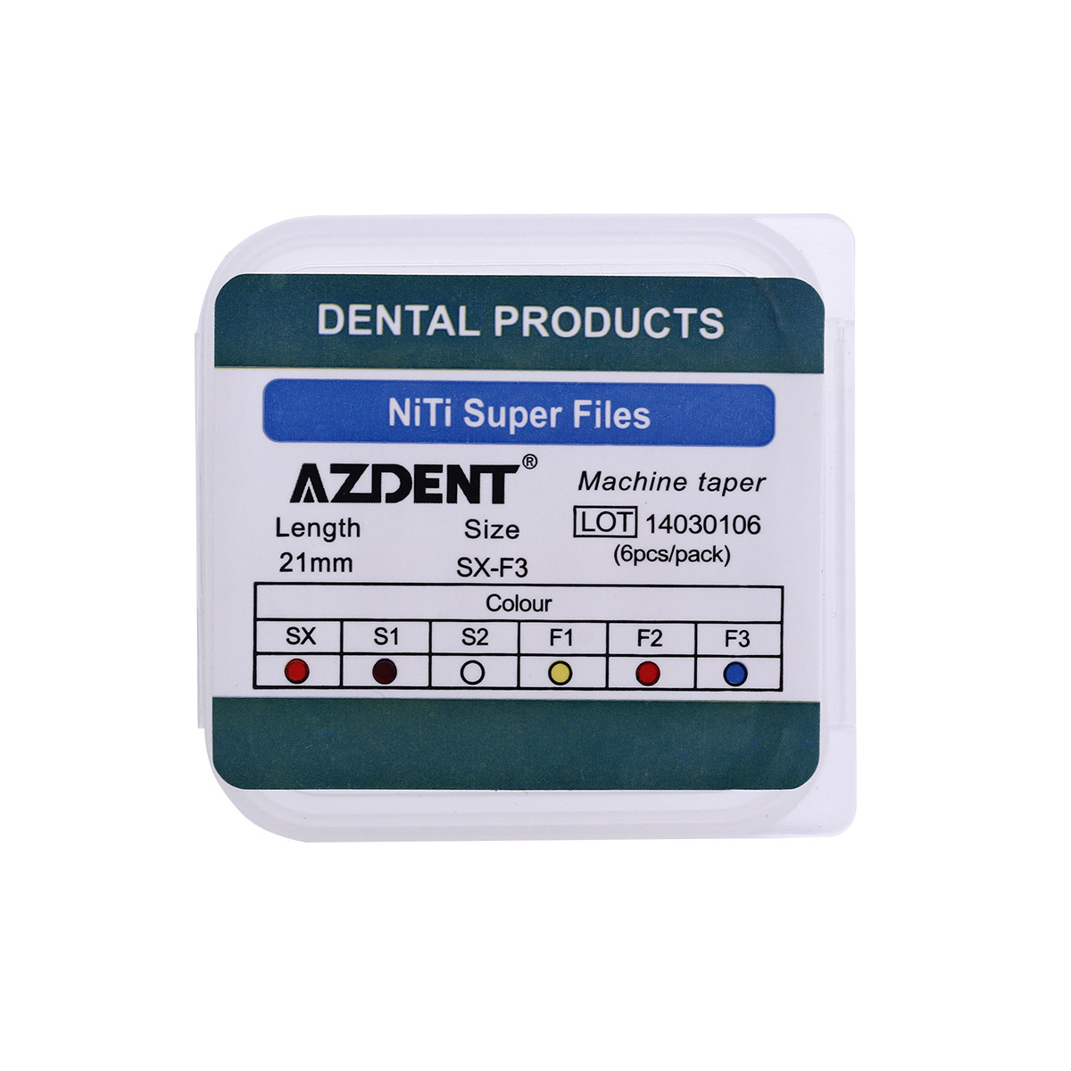 AZDENT Dental Endo Root Canal NiTi Super Rotary Files Engine Use SX-F3 25mm/21mm
