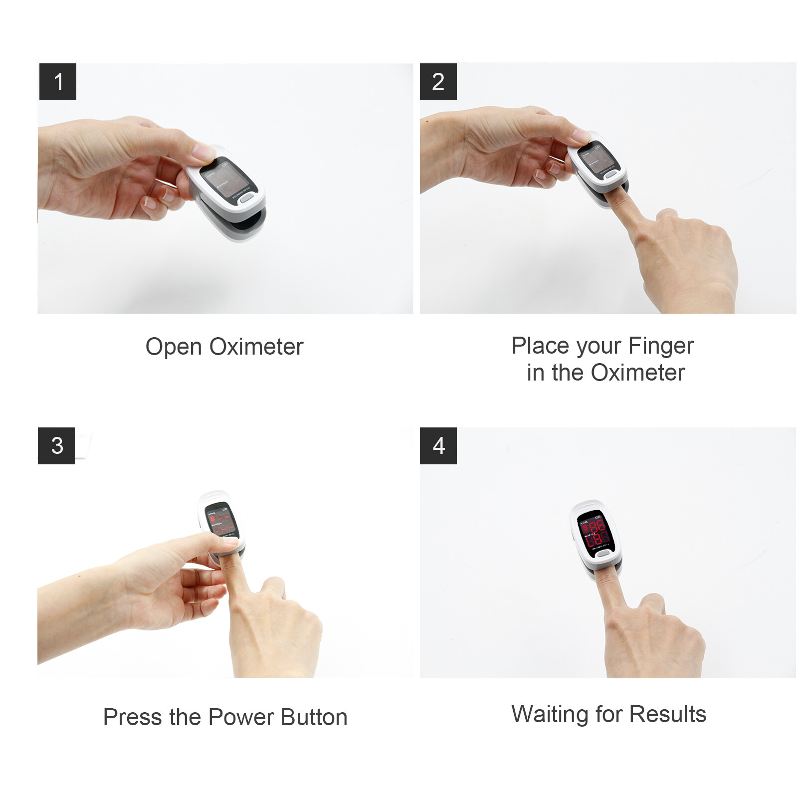 Finger Pulse Oximeter US Seller Blood Oxygen Saturation Monitor SpO2 Measuring