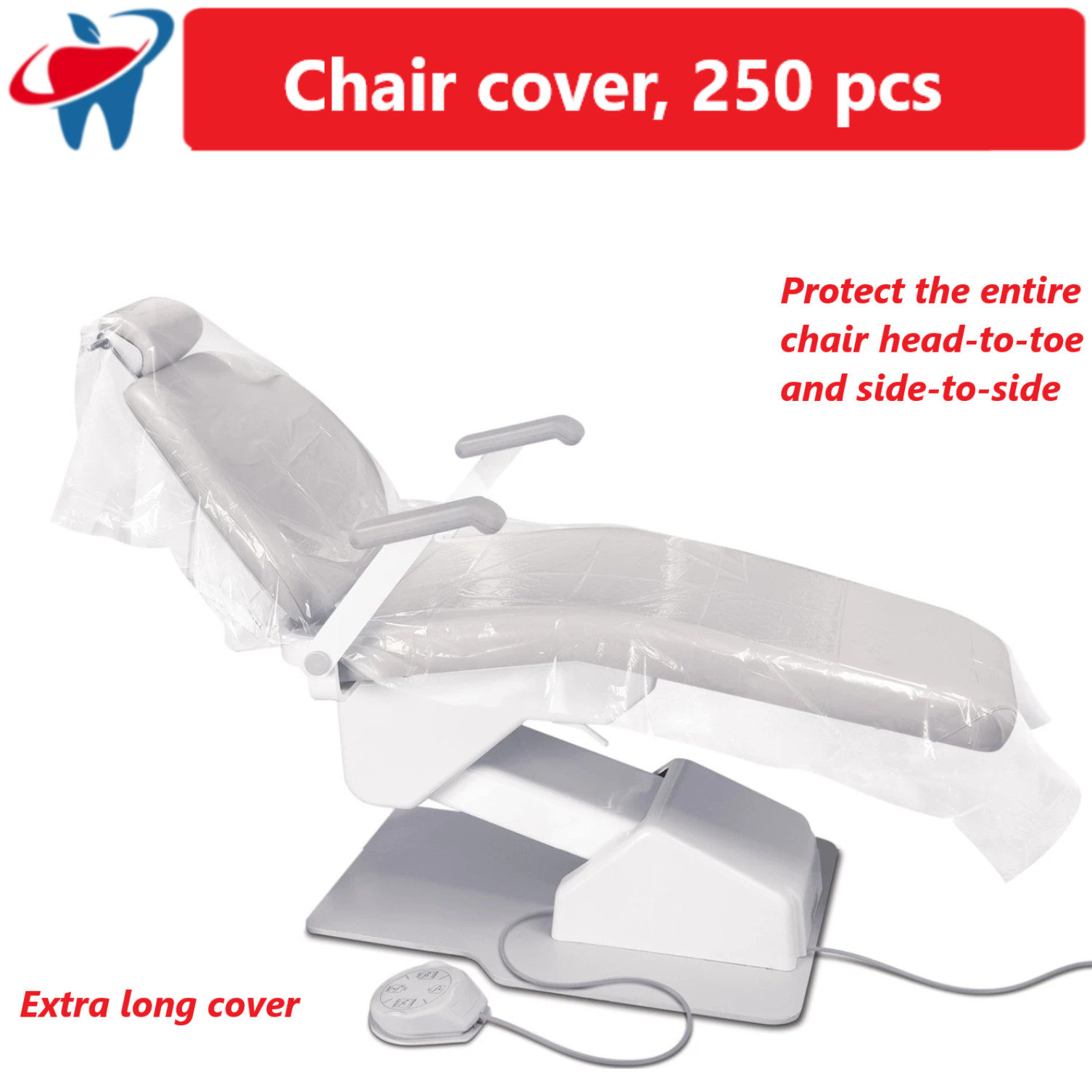 Dental Full Chair Cover sleeve 81″ x 29 1/2″ – 250 Pieces in Dispenser Case