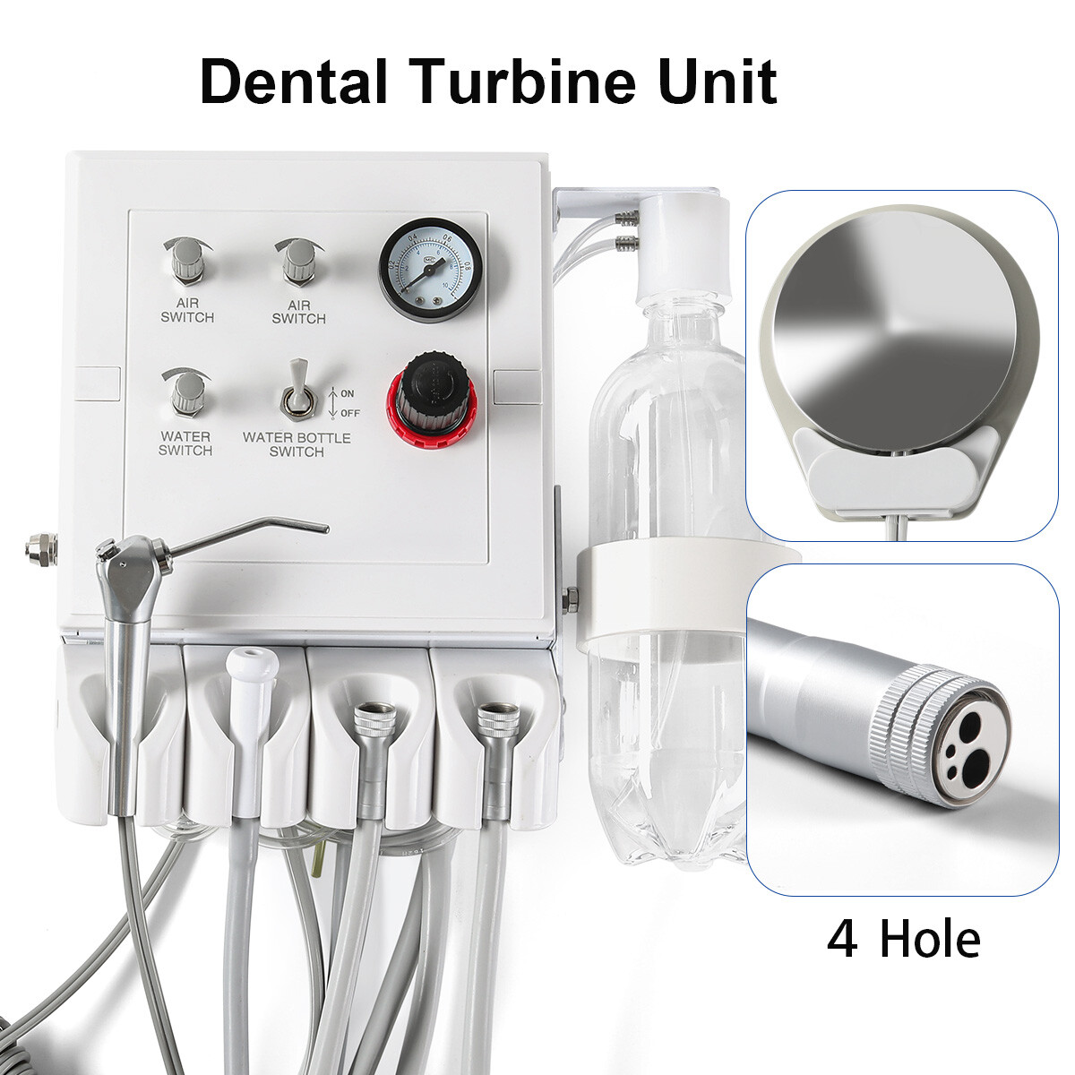 Portable Dental Turbine Unit Weak Suction/Dental High & Low Speed Handpiece 2/4H