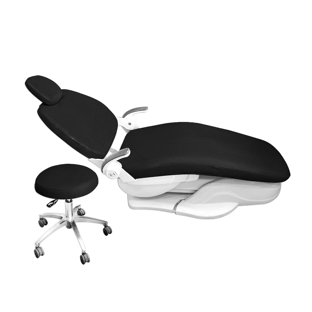 4Pcs/Set Dental Chair Cover Unit PU Leather Elastic Waterproof Protective Case