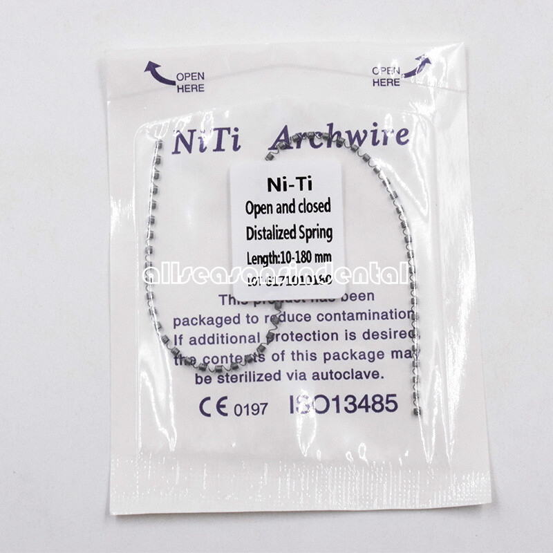 1 Pcs/Bag Dental Orthodontic Distalized Coil Niti Open&Closed Spring 0.010-180mm