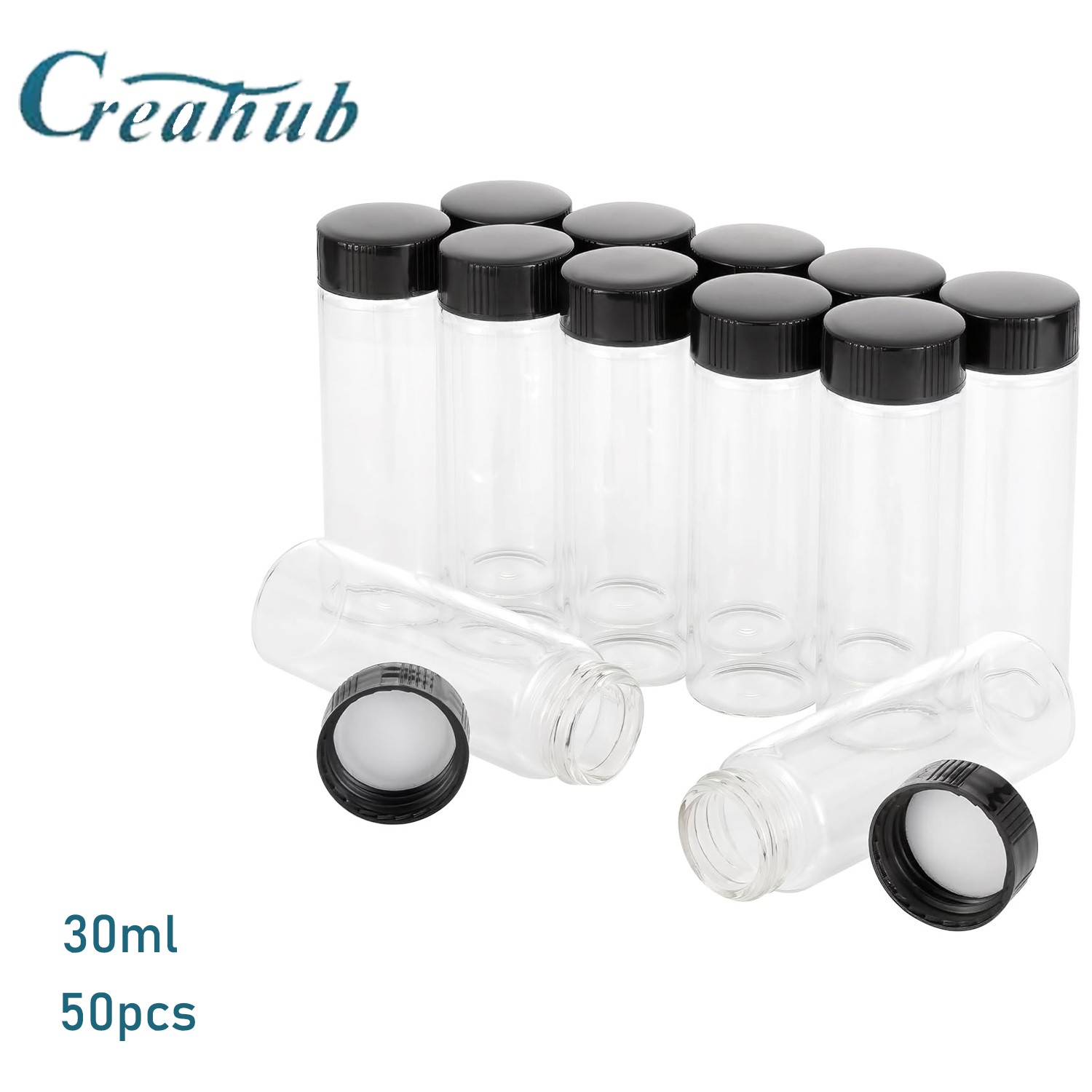 Professional-Grade 30ML Glass Sample Bottles – 50 Leakproof Vials for Liquids