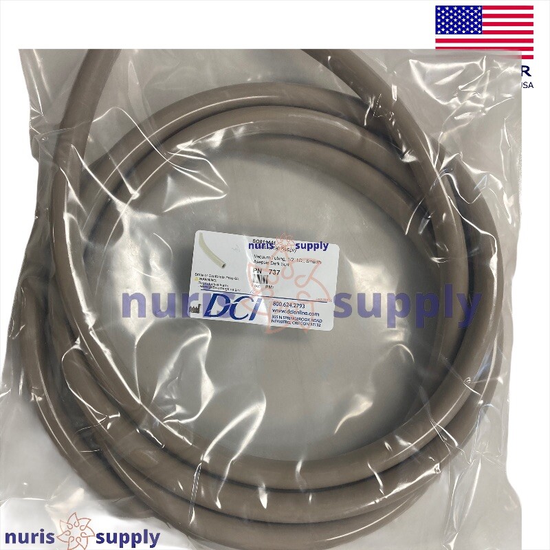 Dental Vacuum Tubing Hose 1/2″ I.D. Smooth Asepsis Dark Surf PN737 HVE valves