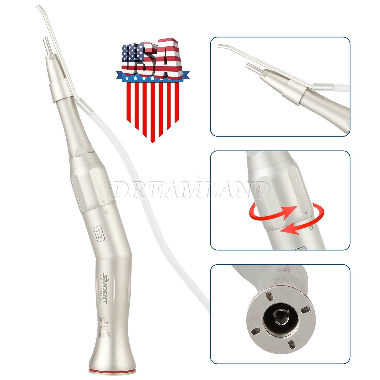 1-100 SANDENT Dental 1:2 Surgical Osteotomy Low Speed Handpiece 20º Contra Angle