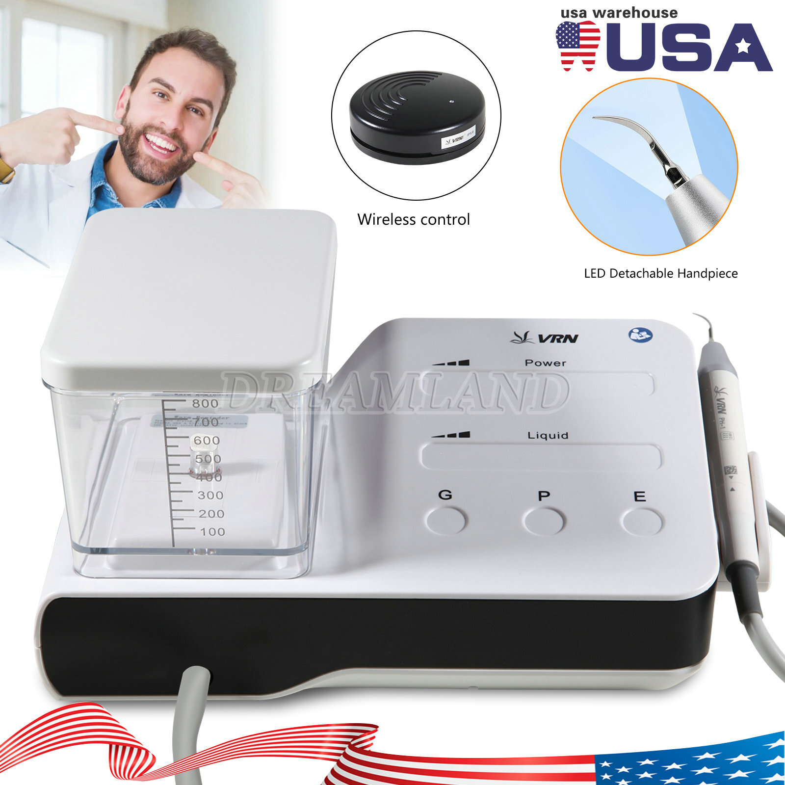 Dental Ultrasonic Scaler Scaling Perio Endo &LED Handpiece for EMS Woodpecker