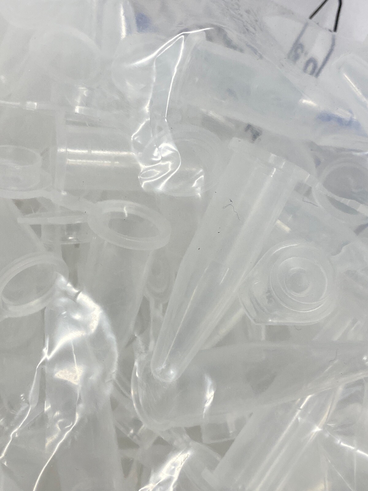 Mixed Lot of 0.5mL 1.5mL Plastic Centrifuge Tubes and 3mL Plastic Test Tubes