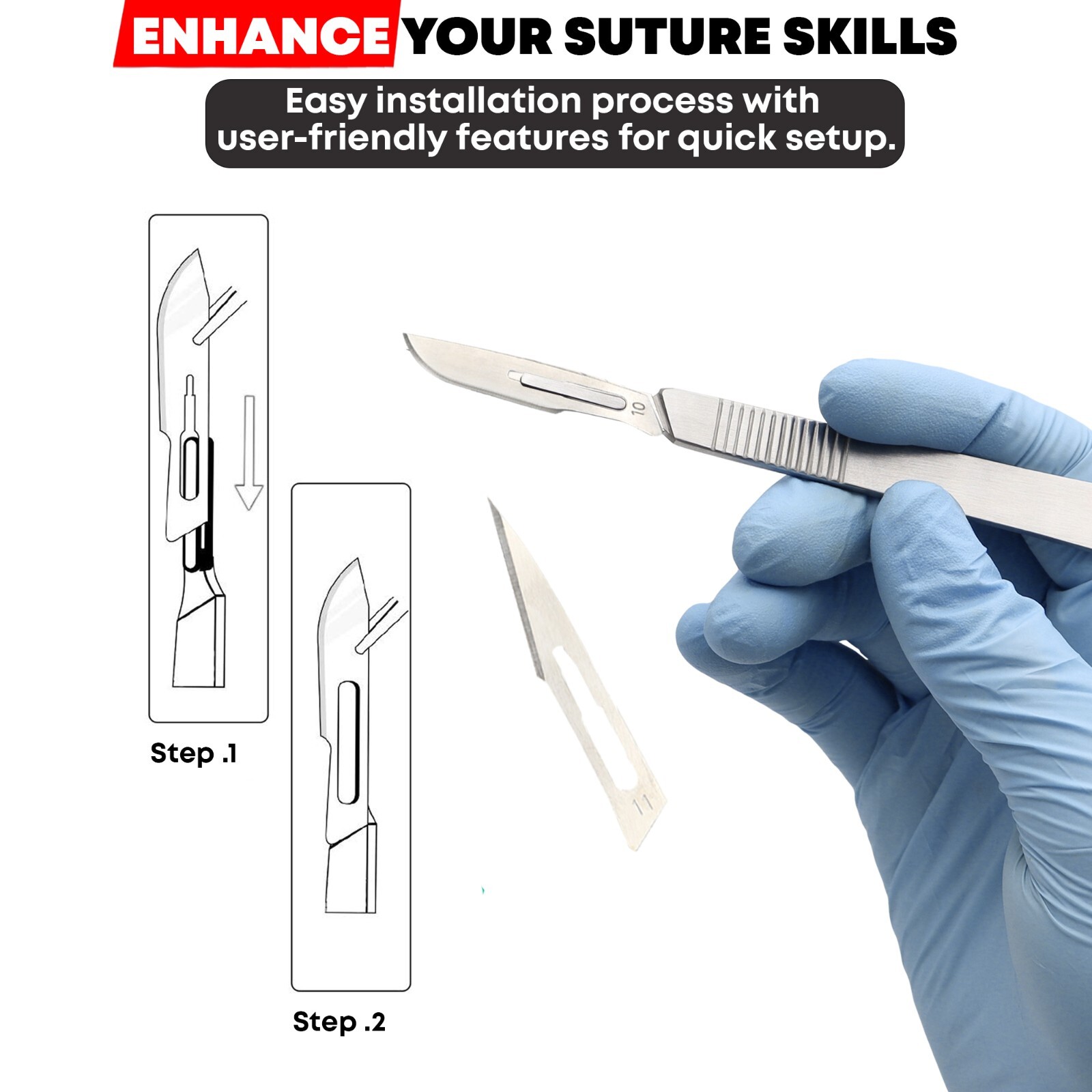Suture Kit Student Practice Kit for Training with Surgical Pad Sutures Medical