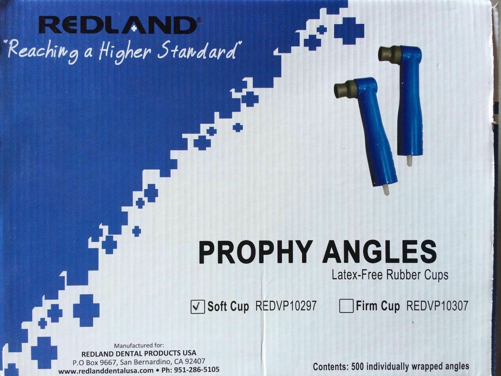 Redland Disposable Dental Prophy Angles Latex Free Soft Cups 500/Pack FDA