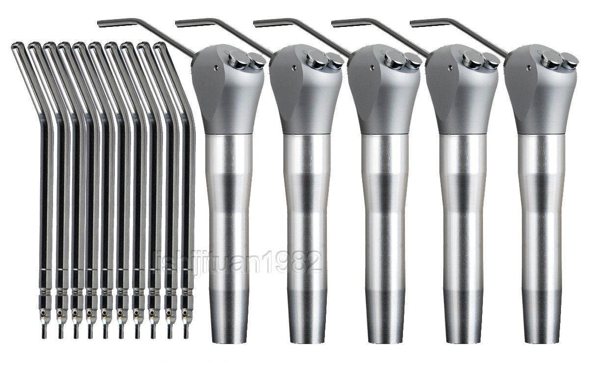 5* Dental Triple Three 3-Way Syringe Air Water Spray w/ 10 Nozzles Tips Dentist