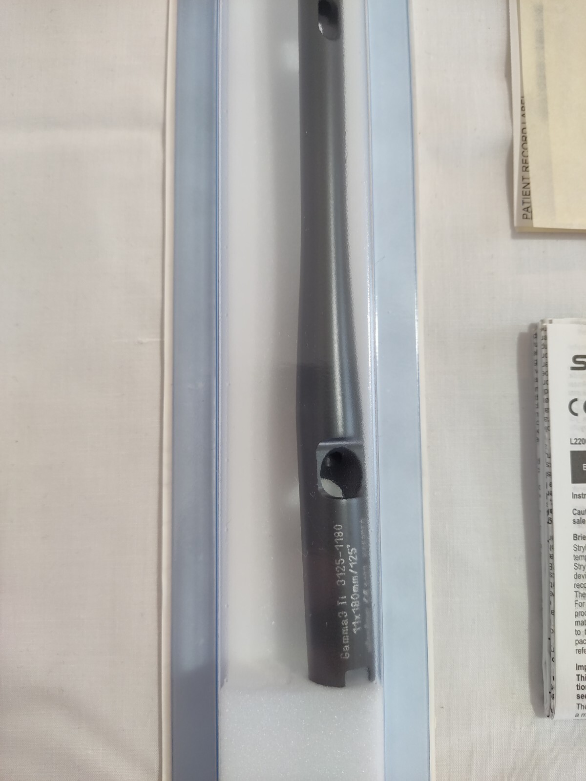 Stryker Trochanteric Nail Kit, Ti 3125-1180S Gamma 3 System