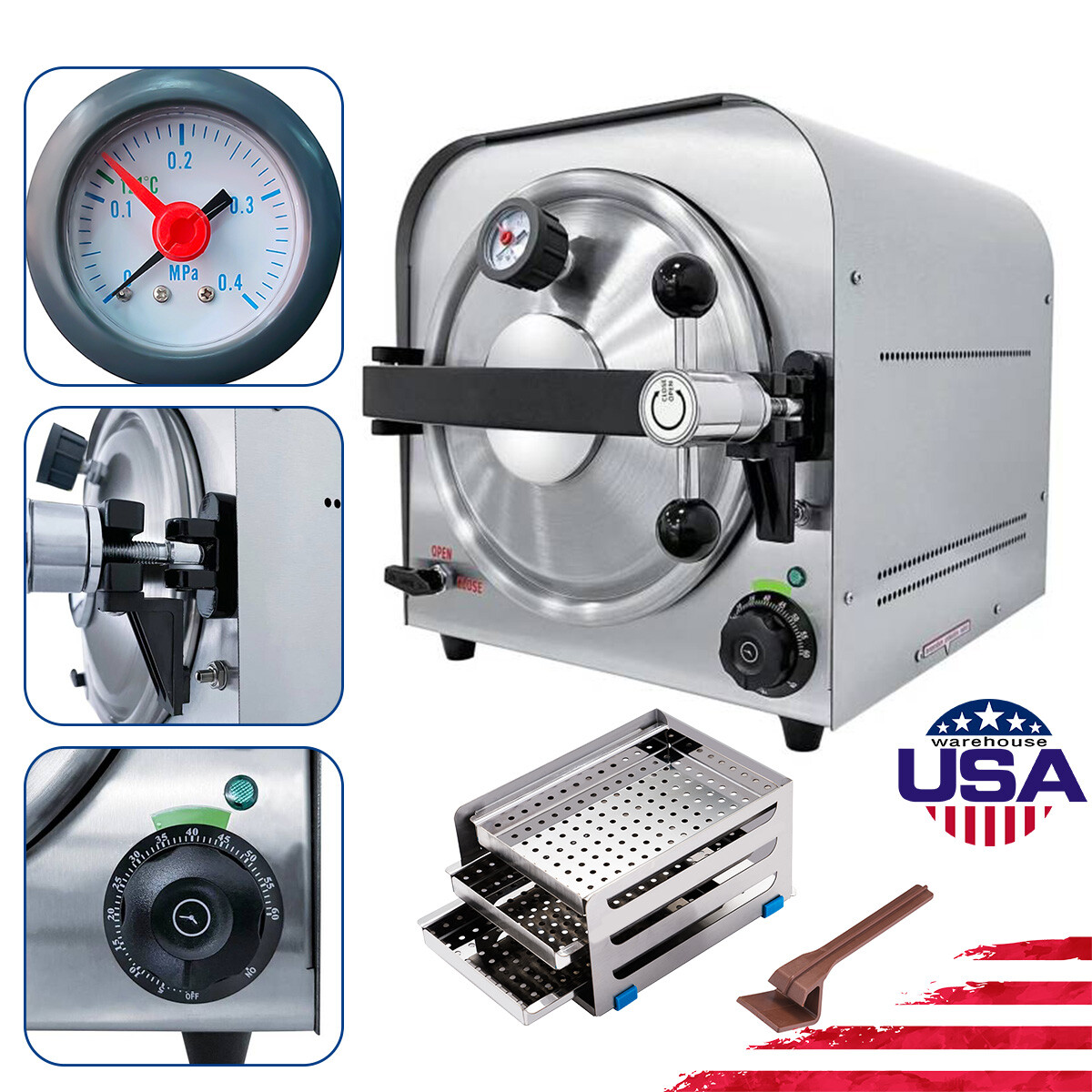 18L/22L Dental Autoclave Steam Sterilizer Medical Class B Drying/w/ Printer