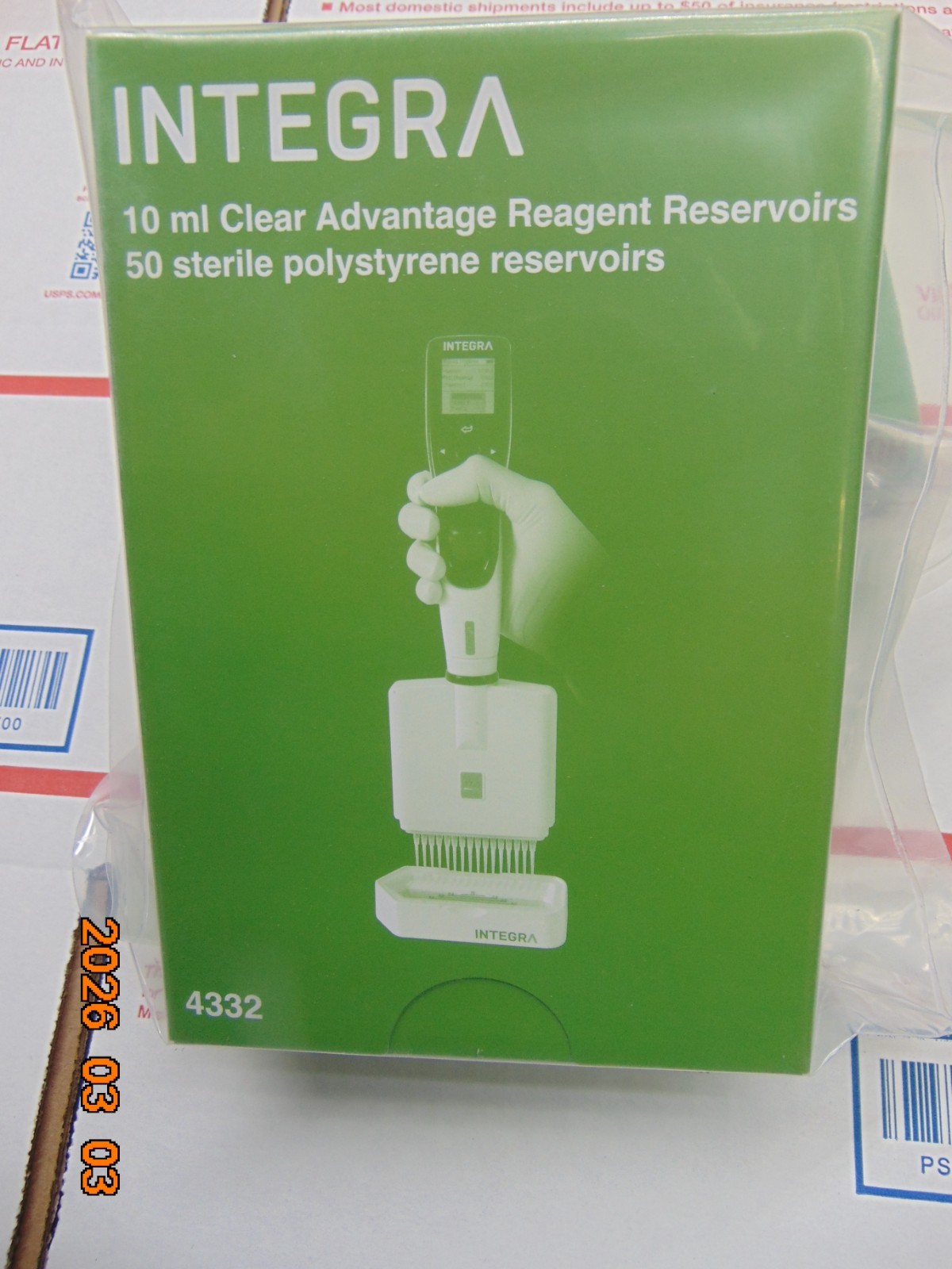 Integra 4332 Clear Advantage 10mL Sterile Polystyrene Reagent Reservoirs (50)