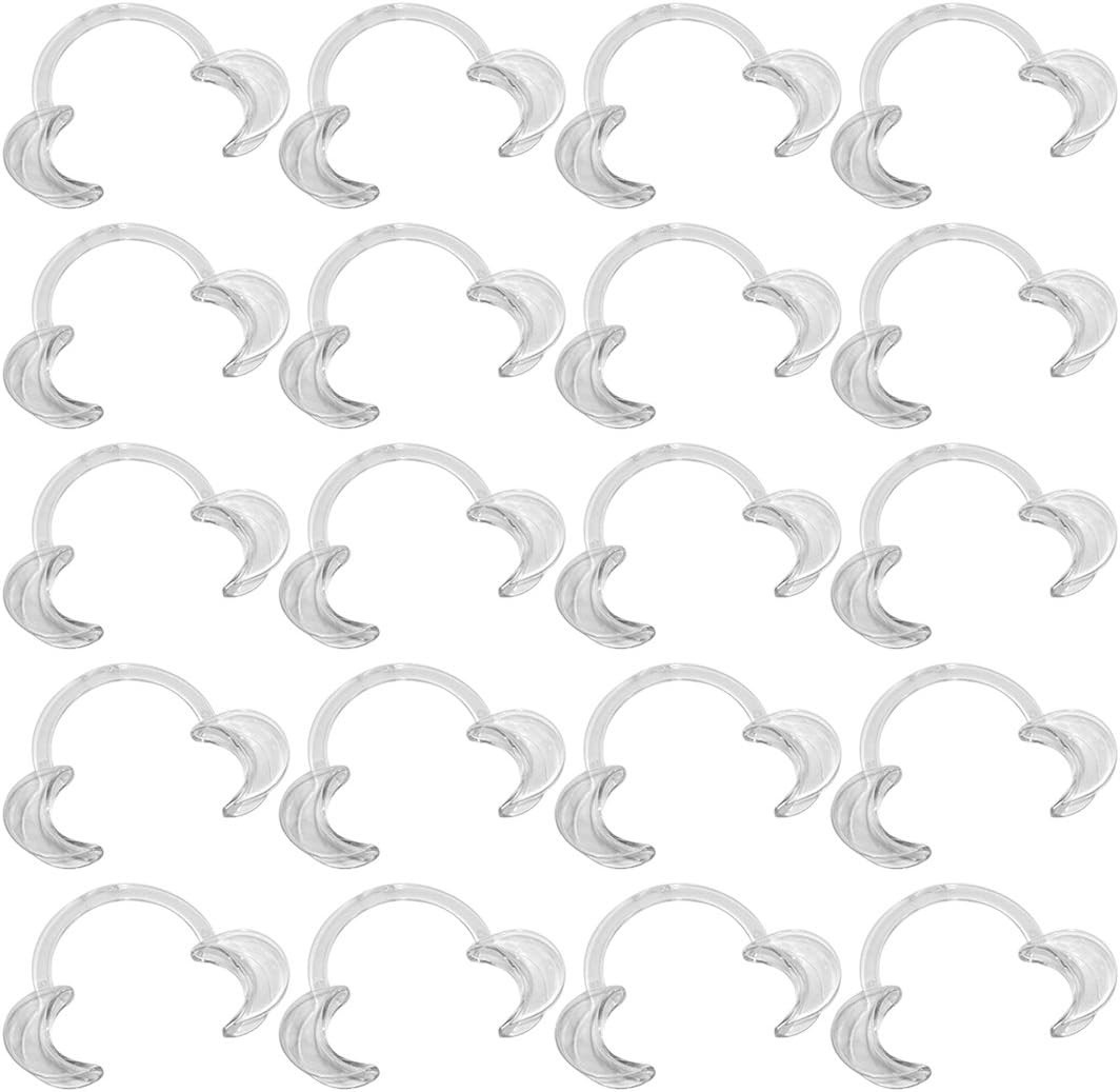 20 Pieces (Size M) C-Shape Teeth Whitening Cheek Retractor, Disposable Dental Mo