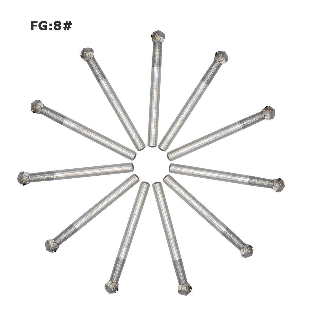 Dental FG#8 FG8 Sharp Round Carbide Bur 25mm Friction Grip High Speed Handpiece