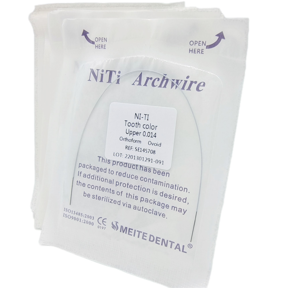 50Pk Dental OrthodonticWhite Color Coated Niti Rectangular/Round Arch Wire Ovoid