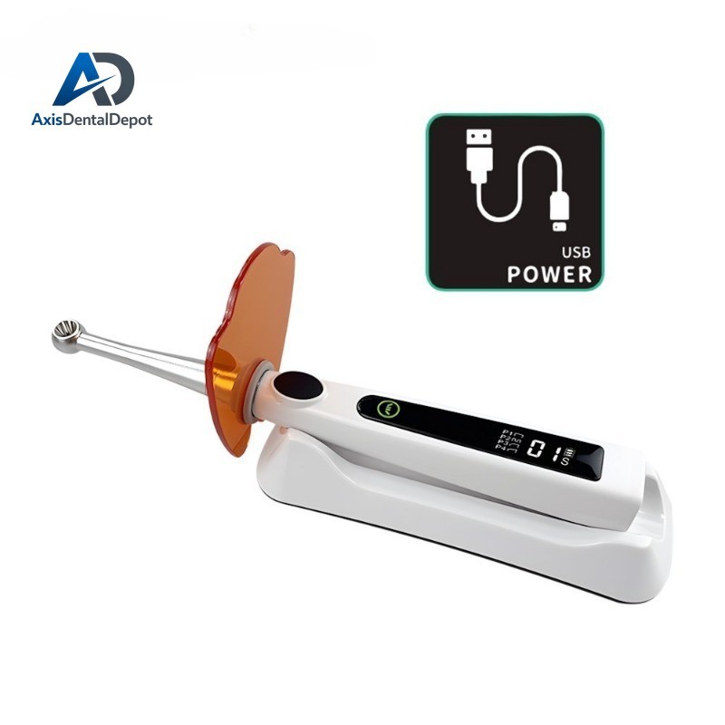 4 Modes Dental Cordless 1S LED Light Cure Lamp Metal Head 360° LED Curing Light