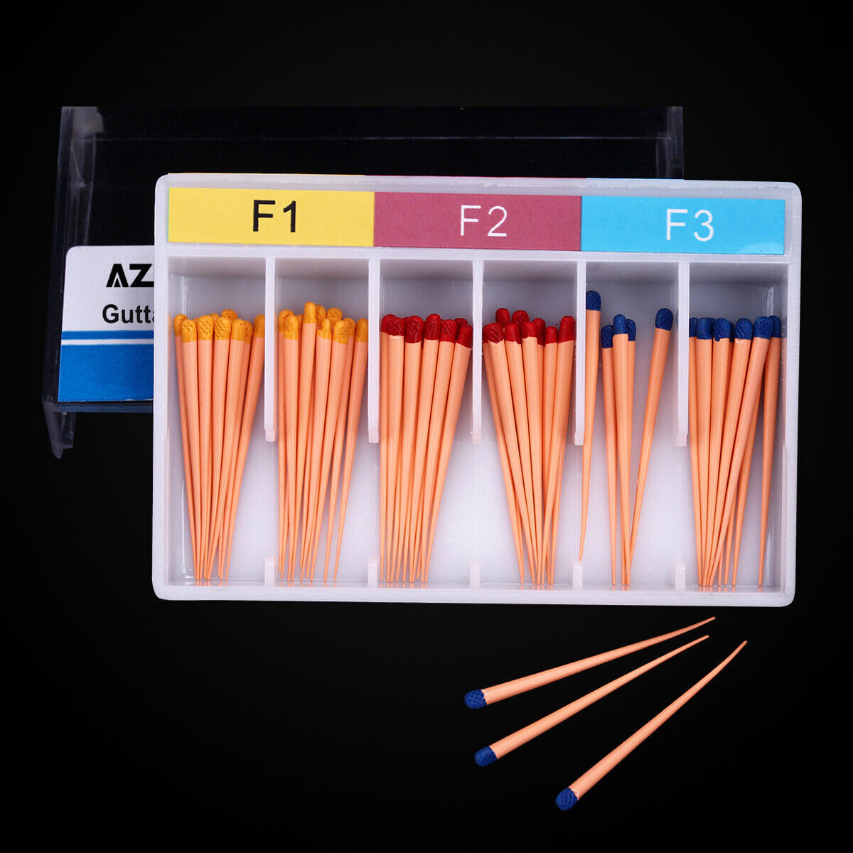 60pcs Dental Gutta Percha Points Endo Root Canal Obturating Tips Bars Taper