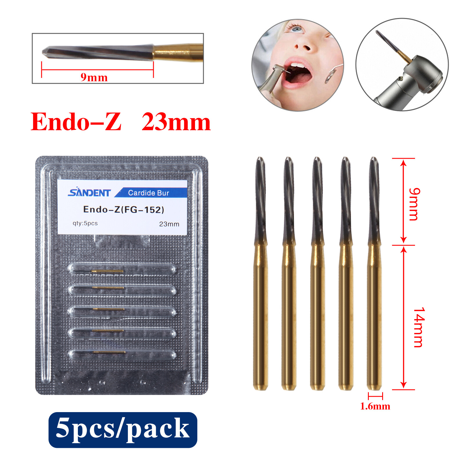 Dental Endodontic Tungsten Carbide Burs FG Round Bur High Speed 21/25/28 mm