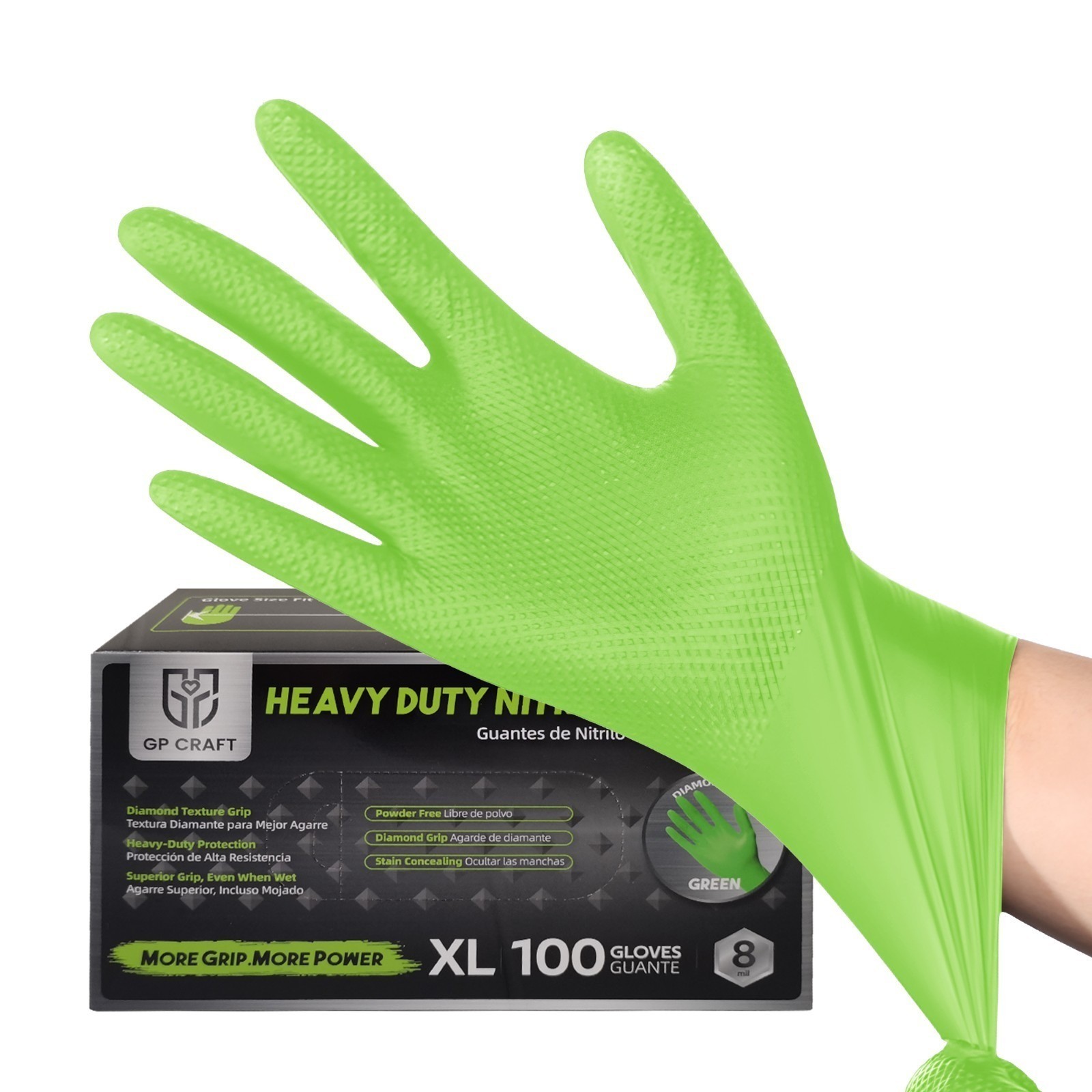 100-Count Heavy-Duty Industrial Nitrile Gloves: 8 Mil & Latex-Free (Large)