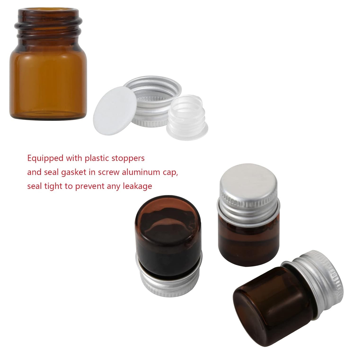 Leak-Proof 5ml Amber Glass Vials – 12 Reusable Sample Containers Included