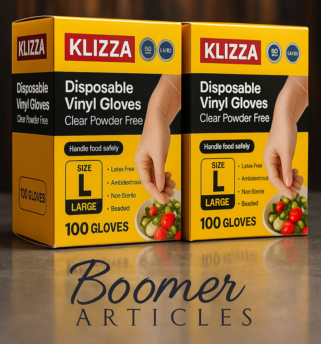 Disposable Vinyl Gloves Latex Powder Free Clear Plastic Gloves 200 ct Pack of 2