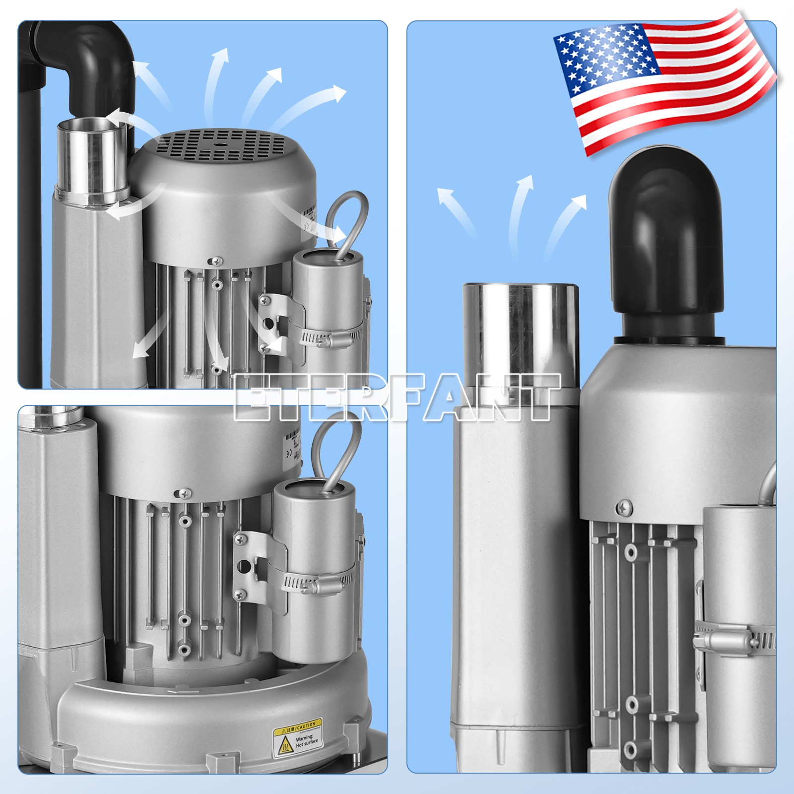 Dental Electric Suction Machine Vacuum System DE101 600L/min Semi-Dry Type