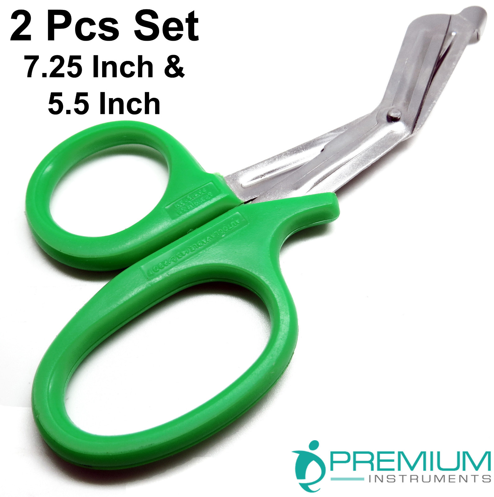 Green Utility Scissors 5.5″ & 7.25″ Multi-Purpose DIY EMS Universal 2 Shears Set