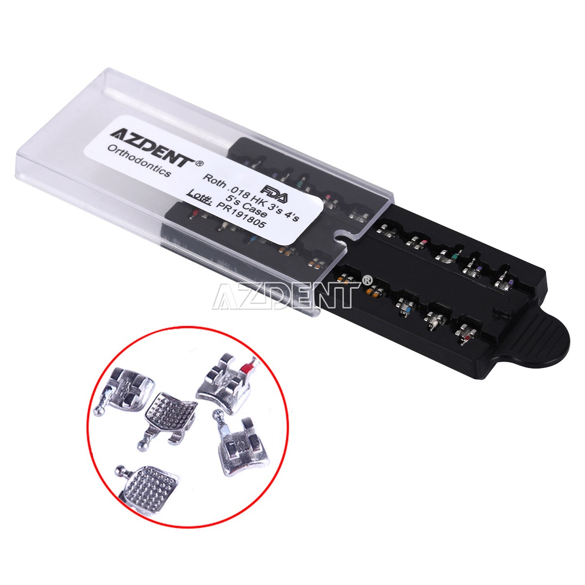 20Pc AZDENT Dental Orthodontic Bracket Metal Braces Mini Roth .018 3-4-5 Hook