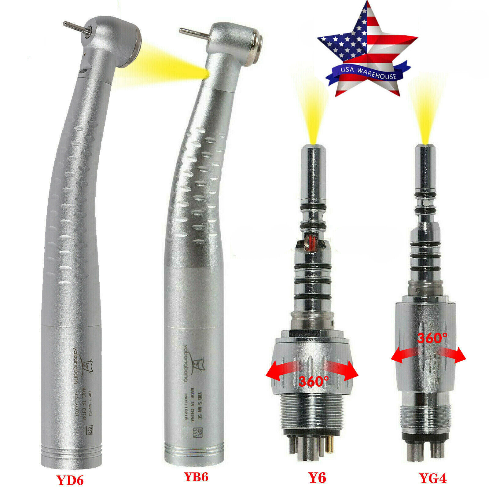 KAVO Style Dental Fiber Optic Fast High Speed Handpiece LED Quick Coupler 4/6 H