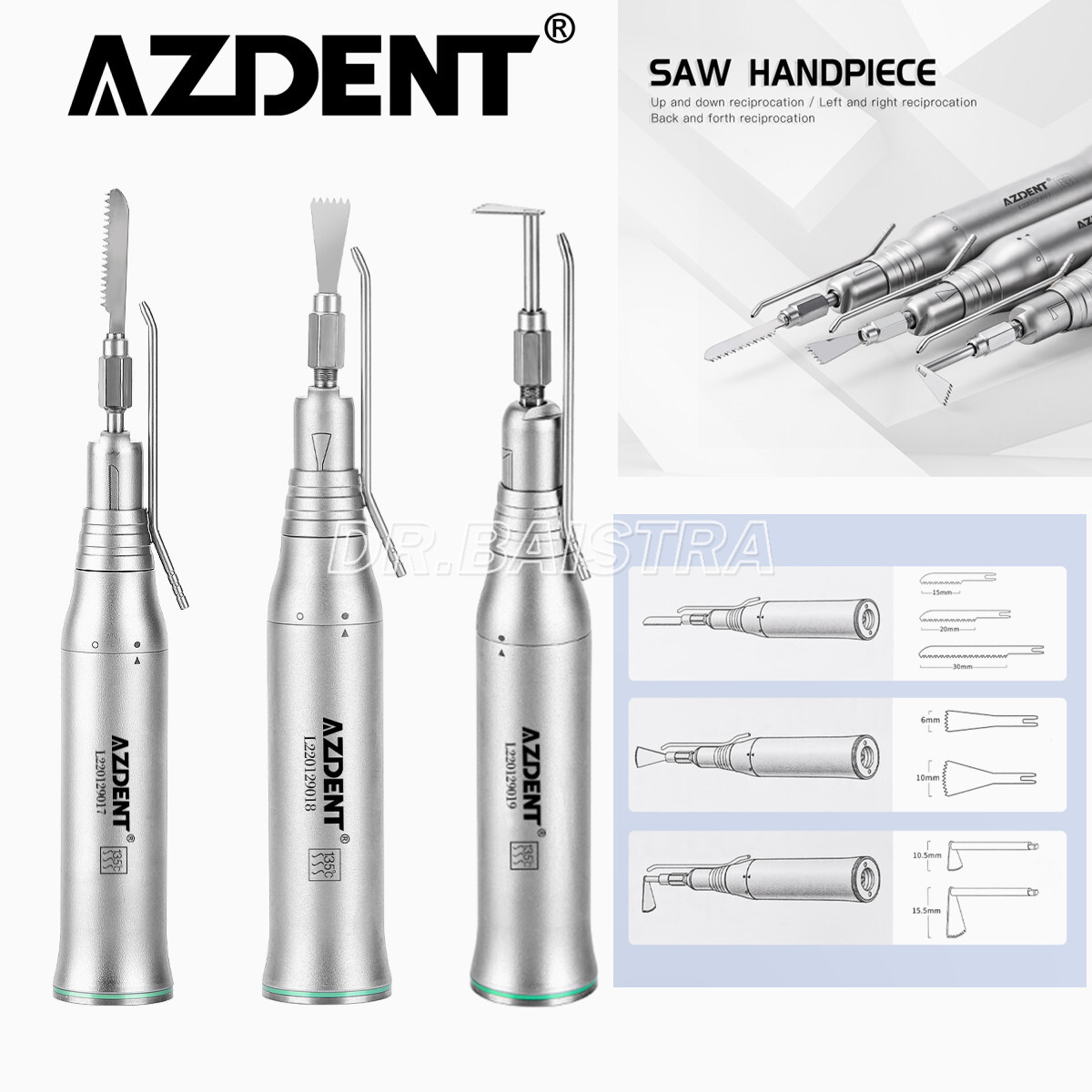 Dental 1:1/4:1 Surgical Saw Straight Handpiece E-type Reciprocating Bone