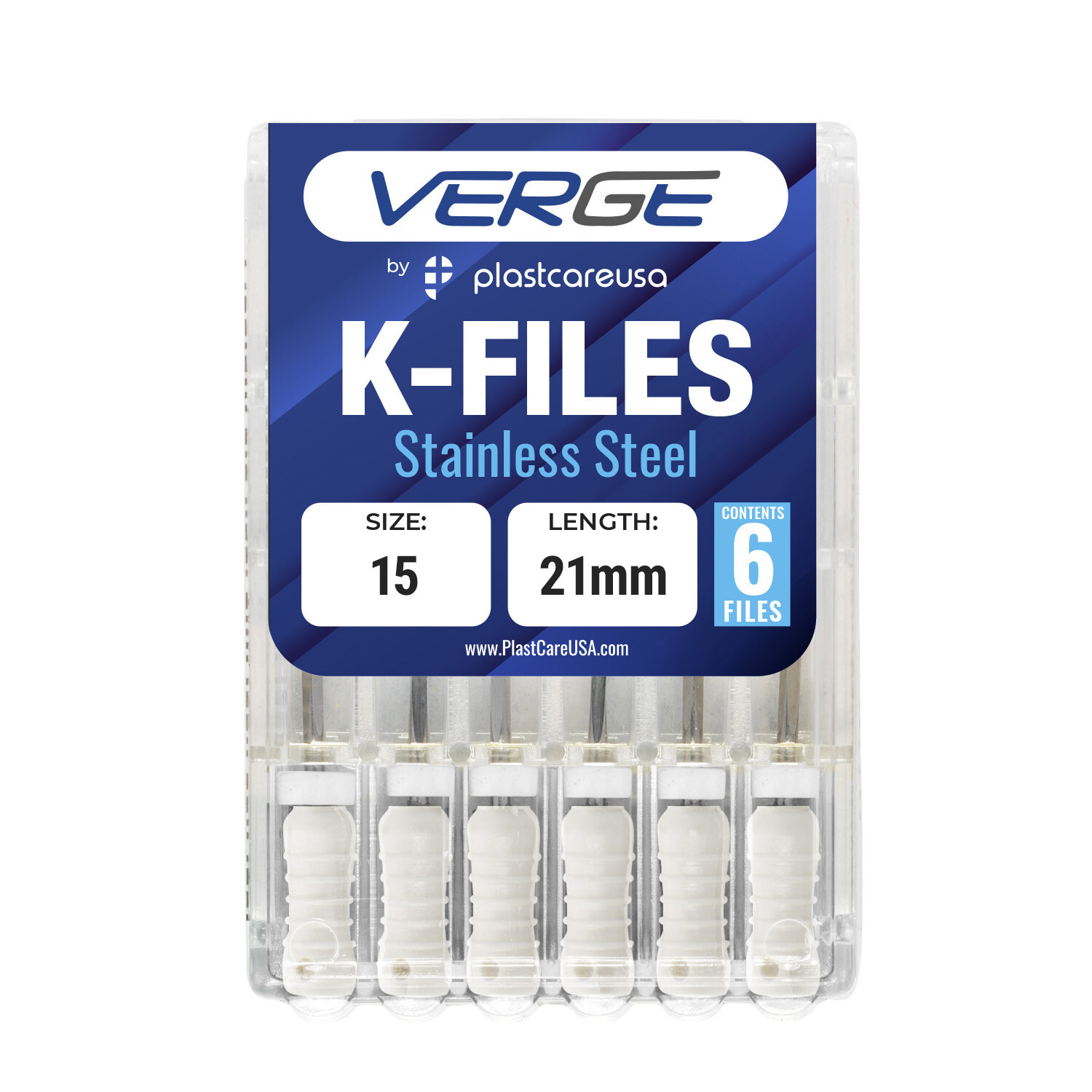Size 15 21mm Endo K-Files, Dental Endodontic K Files (Premium Stainless Steel)