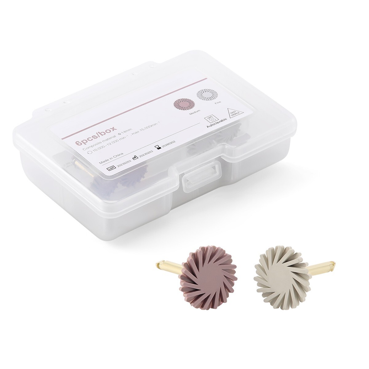 Dental Composite Polishing Kit RA Wheels Medium/Fine for Low Speed Handpiece
