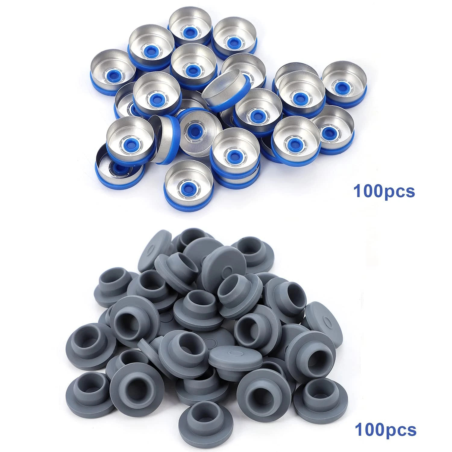 100Pcs 3ml Headspace Vials Sample Vials Glass Vials w/ Flip Off Caps Lab Vials