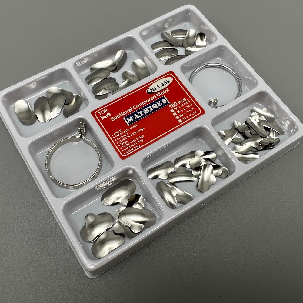 Dental Sectional Contoured Matrix Bands Metal Matrices Refill w Rings No 1.398