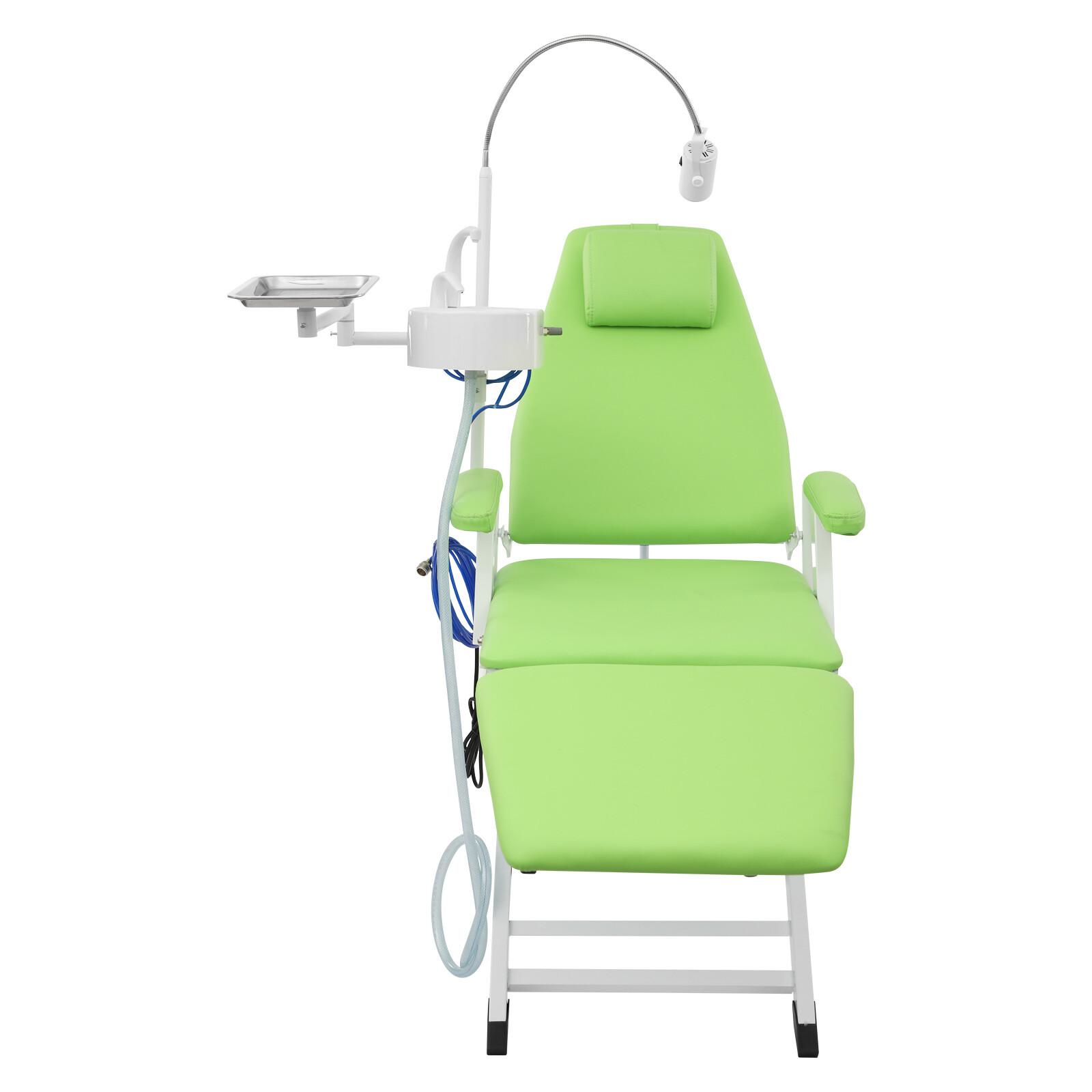Portable Dental Chair Mobile Folding Chair Exam Chair w/LED Light &Spittoon+Tray