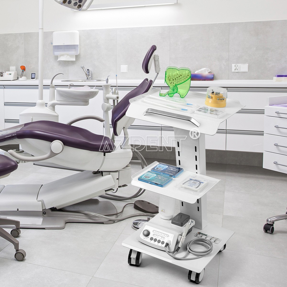 Hospital Stainless Steel Three Layers Serving Medical Cart Dental Lab Trolley GT