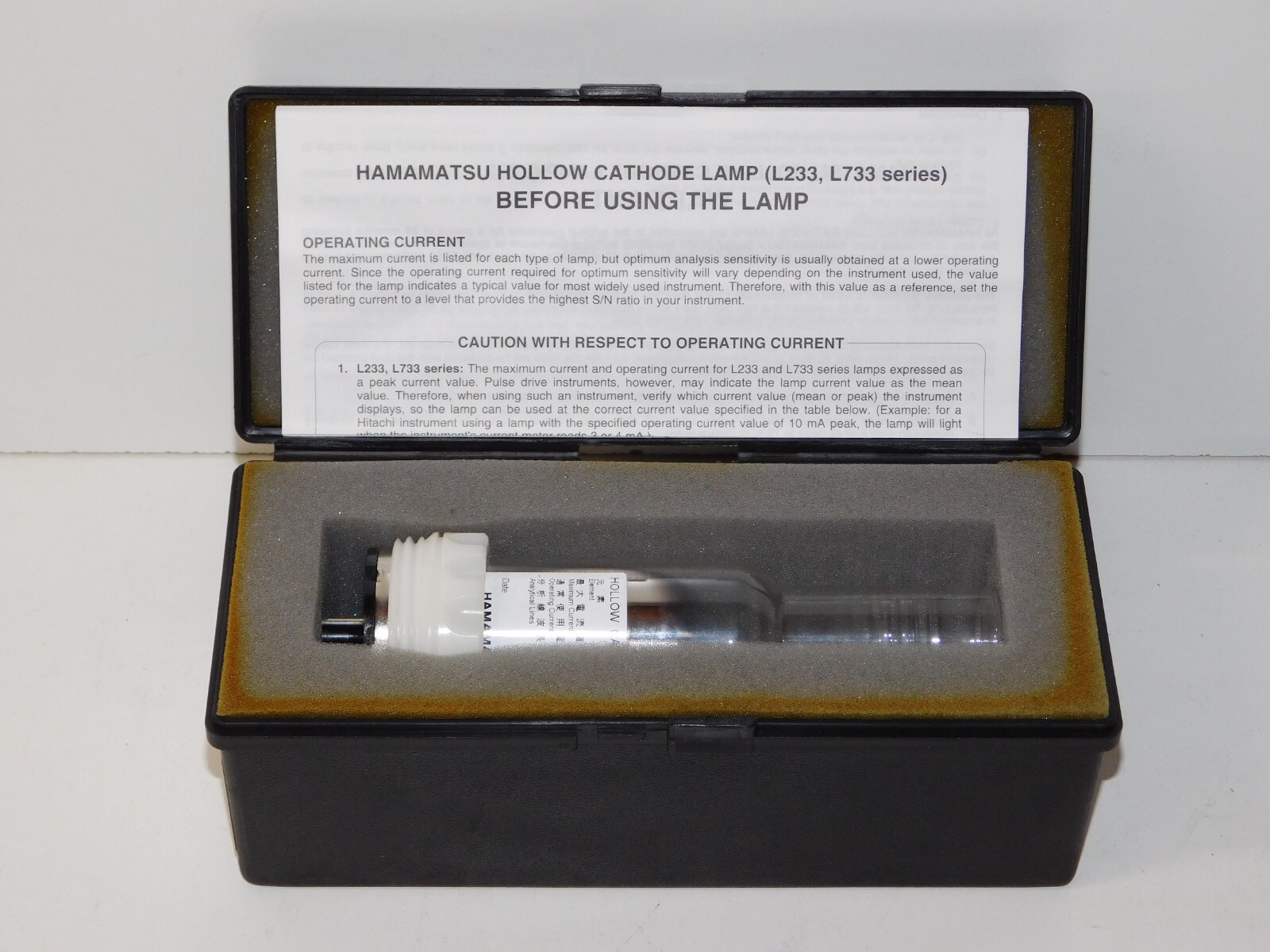 New Hamamatsu Photonics L733-204NQ Hollow Cathode Lamp Ne Neon Light Bulb + Case