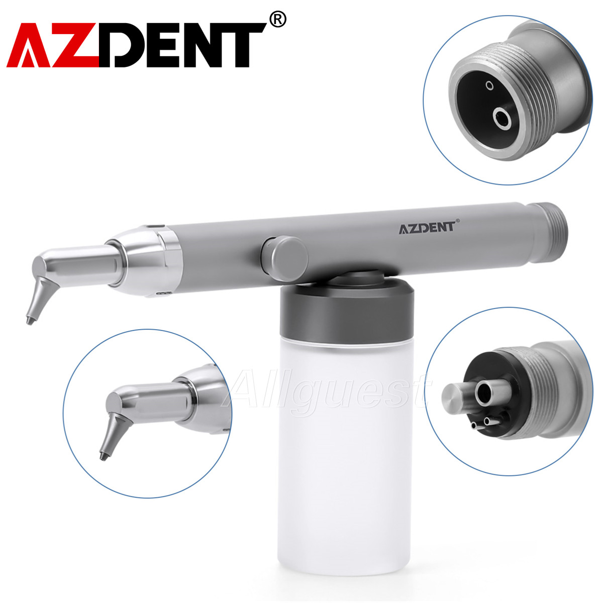 Dental Alumina Air Abrasion Polisher Sandblasting Gun With Water Spray 2/4 Hole