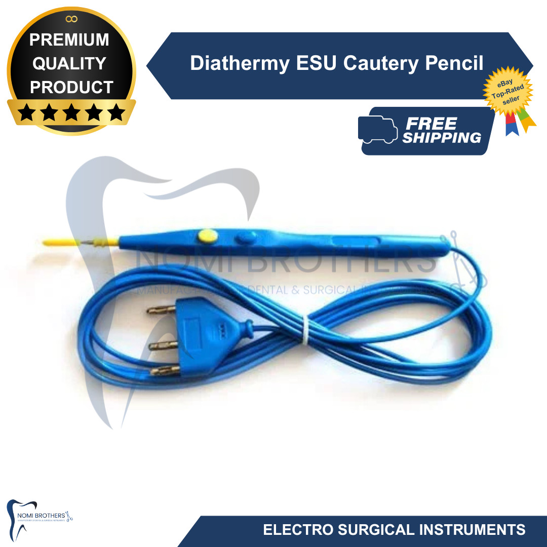 Diathermy ESU Cautery Electrosurgical Pencil with Blade Electrode Box of 5 Pcs