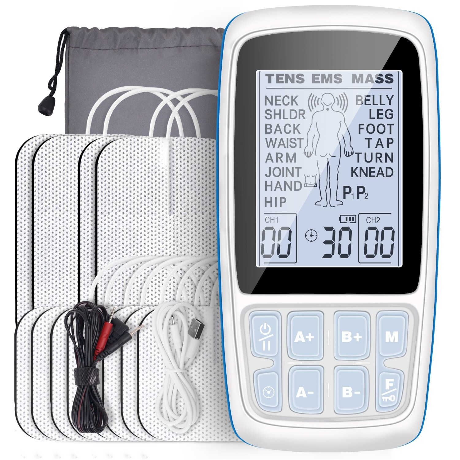 Electronic TENS EMS Unit Muscle Stimulator for Pain Relief Therapy, FDA Cleared