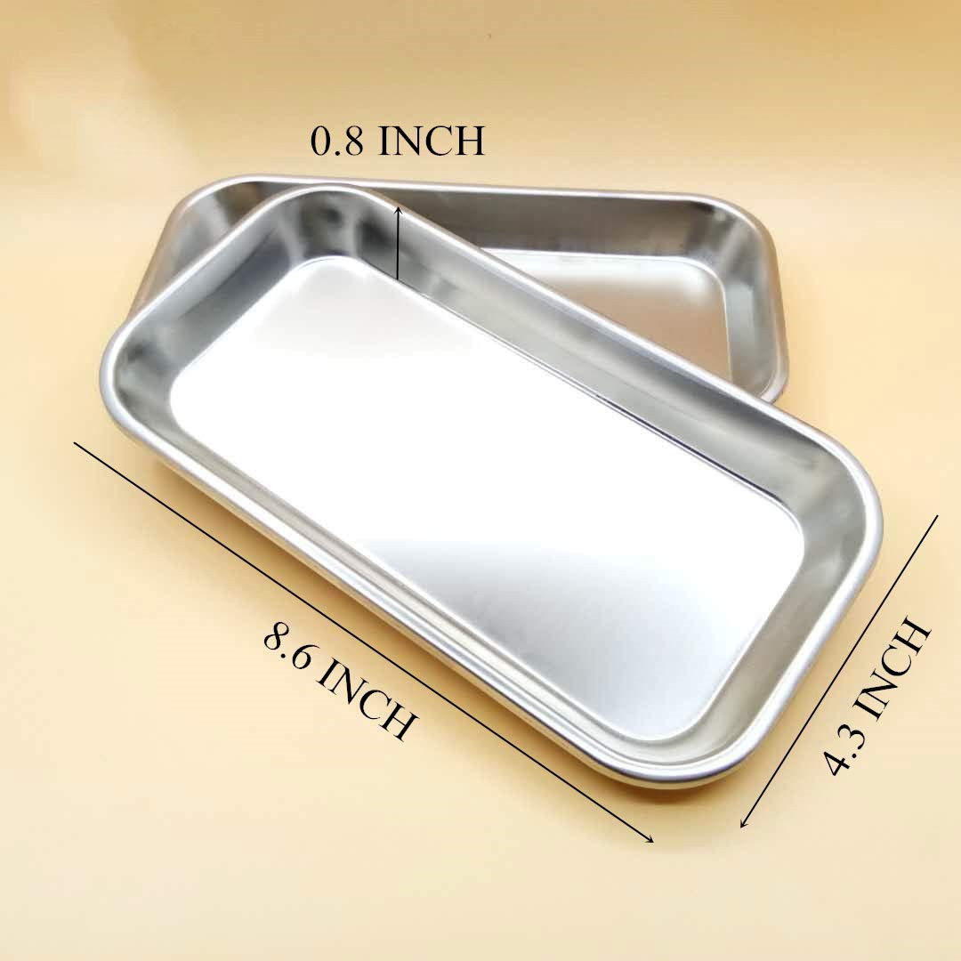 3-Pack Medical Tray Stainless Steel Dental Lab Instruments Surgical Metal Trays